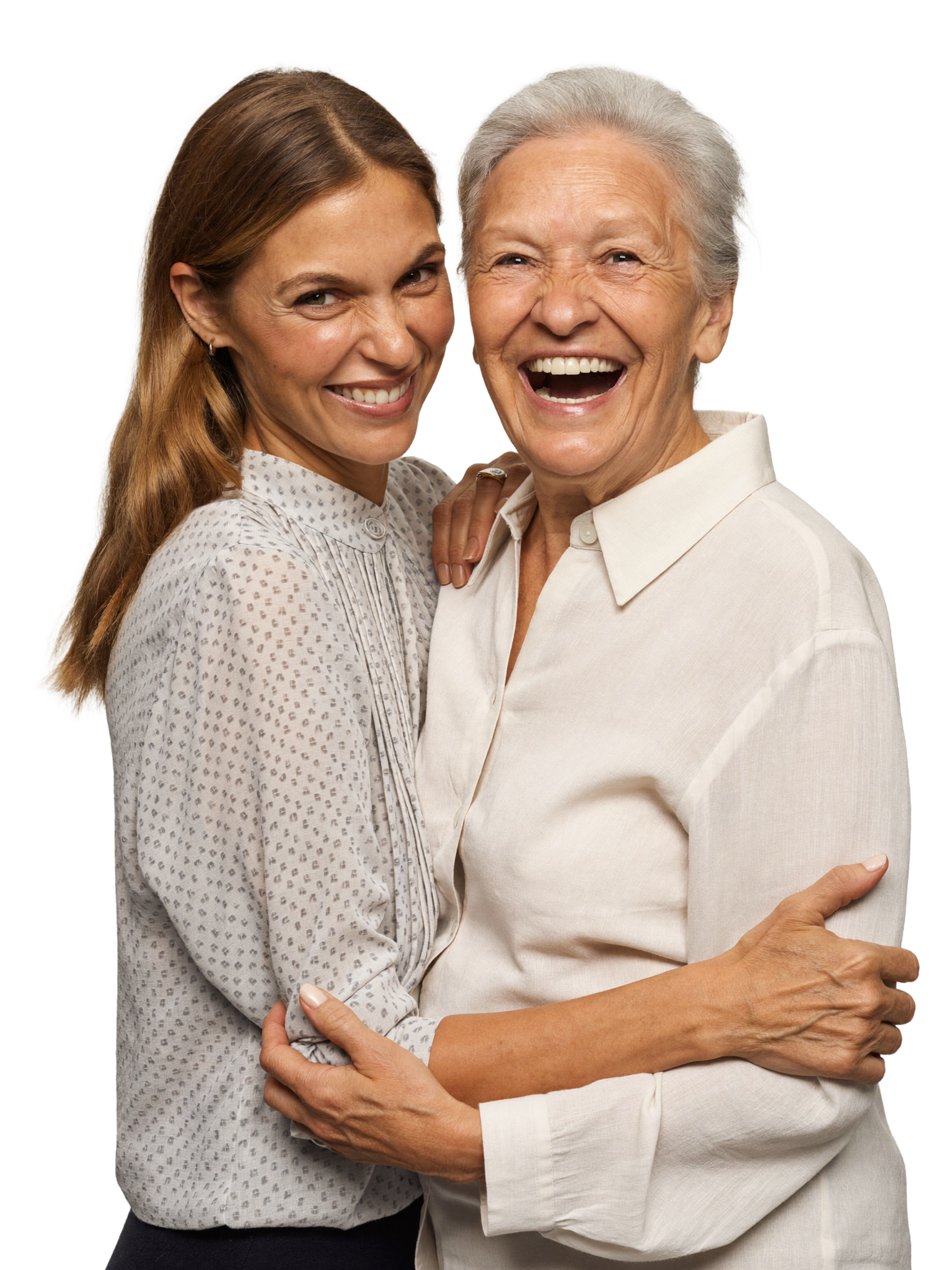 Pflegende Angehörige mit ihrer Mutter